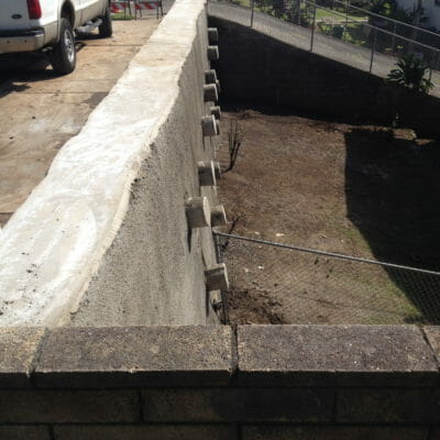 Completed retaining wall in Hawaii